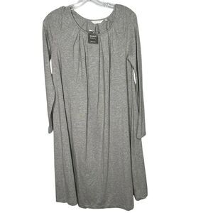 Maternity Bossini Comfortable Cotton Blend Long Sleeve Roundneck Gray Dress Sz M